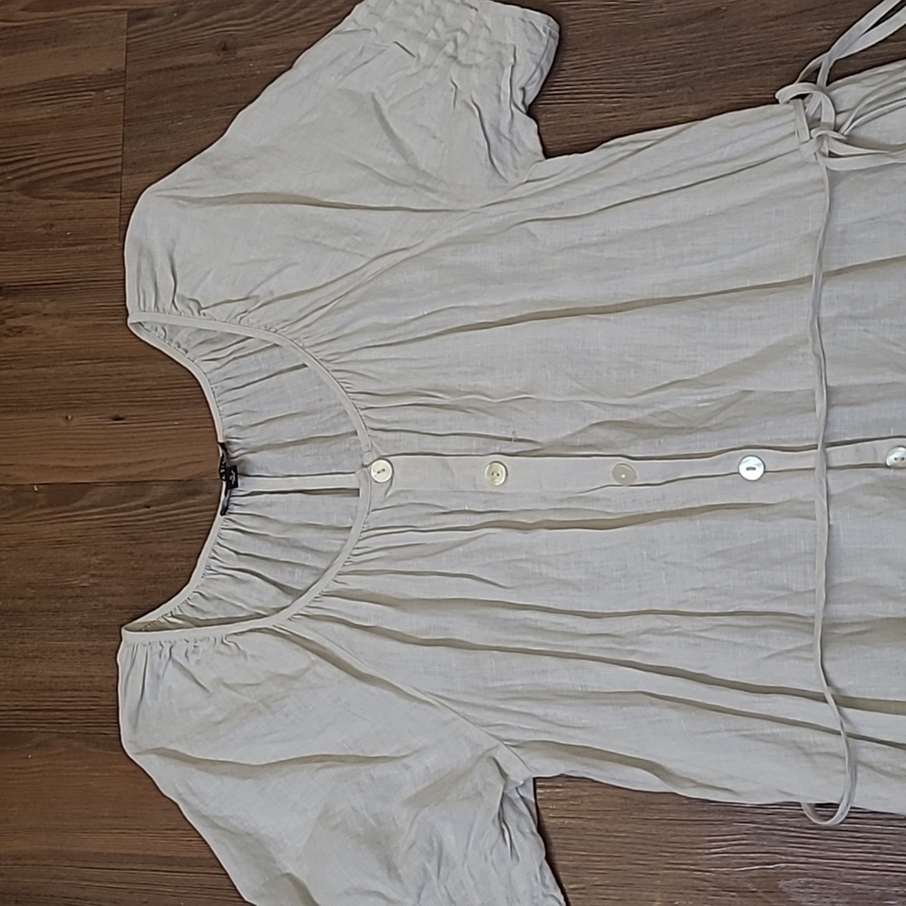 J. Crew Cream Maxi Dress used good condition for women zise m  100%linen. - Picture 14 of 16